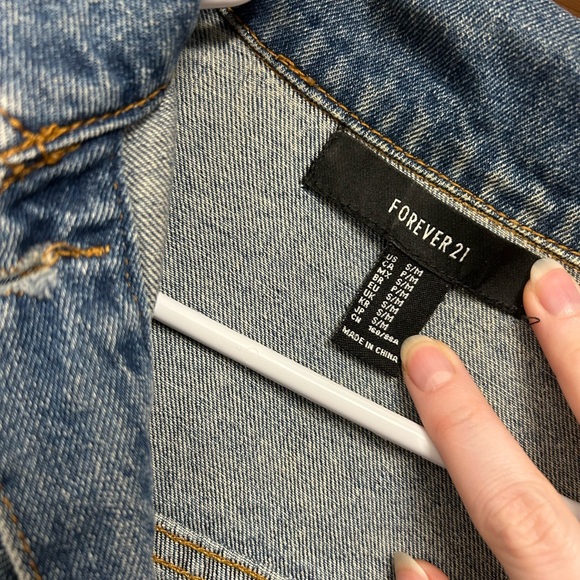 Forever 21 Blue Distressed Jean Jacket - Picture 2 of 3